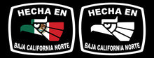 Load image into Gallery viewer, Hecha en Baja California Norte letters Decal Car Window Laptop Flag Vinyl Sticker Mexico BCN Mexican Sticker, Trucking, Trokiando Trucks MX