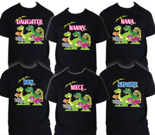 Load image into Gallery viewer, Dinosaur t shirt Birthday Matching Party Family Kid Tshirt Mom, dad, sister 2