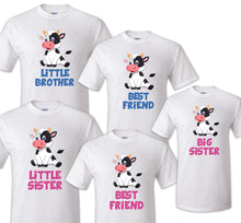 Load image into Gallery viewer, Cow Birthday T Shirt Family matching celebration reunion party tee mom kid Farm