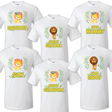 Load image into Gallery viewer, Lion Birthday T Shirt Family matching celebration reunion party tee kid Jungle
