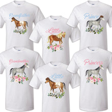 Load image into Gallery viewer, Horse Birthday T Shirt Family matching celebration reunion party tee kid Farm