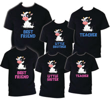 Load image into Gallery viewer, Cow Birthday T Shirt Family matching celebration reunion party tee mom kid Farm