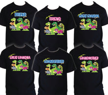 Load image into Gallery viewer, Dinosaur t shirt Birthday Matching Party Family Kid Tshirt Mom, dad, sister 2