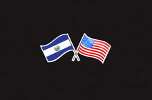 Load image into Gallery viewer, El Salvador USA Unity Flags Decal Car Window Laptop Vinyl Sticker Salvadorian