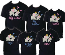 Load image into Gallery viewer, Elephant Birthday Matching T-shirt Party Family Kid Reunion Celebration Tee Shirt