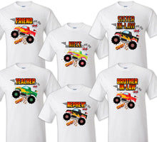 Load image into Gallery viewer, Monster TrucK Family T-shirt Birthday Matching Party Celebration Reunion Jam