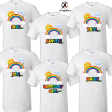 Load image into Gallery viewer, Rainbow Birthday T Shirt Birthday Matching T-shirts Party Family Kid Reunion