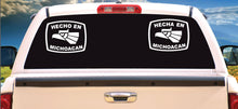 Load image into Gallery viewer, Hecha en Michoacan letters Decal Car Window Laptop Flag Vinyl Sticker Mexico MICH Mexican Sticker, Trucking, Trokiando Trucks decal MX Mex