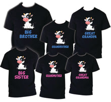 Load image into Gallery viewer, Cow Birthday T Shirt Family matching celebration reunion party tee mom kid Farm