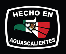 Load image into Gallery viewer, Hecho en Aguascalientes letters Decal Car Window Laptop Flag Vinyl Sticker Mexico AGS Mexican Sticker, Trucking, Trokiando Trucks decal Mex