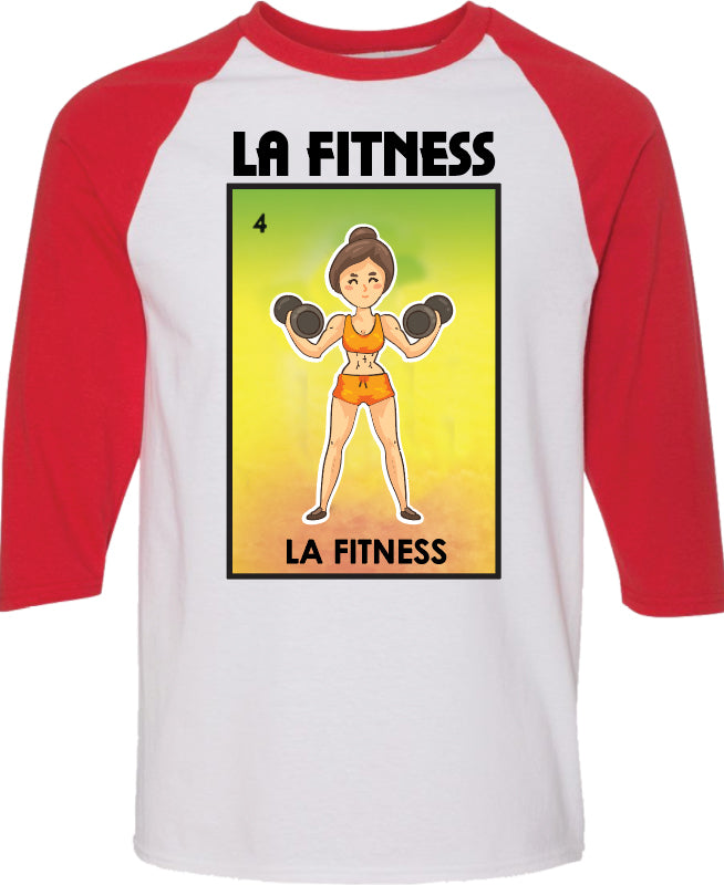 La Fitness Raglan Loteria Tee Shirt Mexican Bingo Funny woman