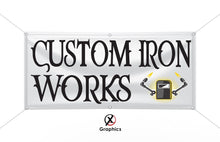 Load image into Gallery viewer, Custom Iron Works Vinyl Banner advertising Sign any size Indoor Outdoor Advertising Vinyl Sign With Metal Grommets