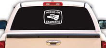 Load image into Gallery viewer, Hecho en Campeche letters Decal Car Window Laptop Flag Vinyl Sticker Mexico CAM Mexican Sticker, Trucking, Trokiando Trucks decal MX Mex