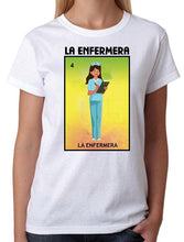 Load image into Gallery viewer, La Enfermera T-shirt Loteria Mexican Bingo Short Sleeve Shirt The Nurse