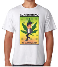 Load image into Gallery viewer, El Marihuano Loteria Mexican Bingo T Shirt Short Sleeve, Gift Celebration Black Hippie Tee Lottery Mariguano Funny Tee Mota