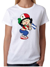 Load image into Gallery viewer, Mexicana Hondureña T-shirt Mexican Lady Short Sleeve, Honduran Lady Tee Hondureña Mexicana Hooded Honduras & Mexico T-shirt Catracha Tee