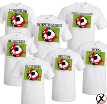 Load image into Gallery viewer, Soccer T shirt Family Birthday Matching Party Celebration Kid Mommy Futbol Sport