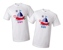 Load image into Gallery viewer, Nautical T shirt Captain Sailing tee Boat Anchor Family Birthday Matching Party Celebration Kid Reunion Mommy, dadddy, sister, brother