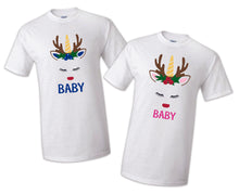 Load image into Gallery viewer, Unicorn T-shirt Christmas Reindeer Birthday Celebration Matching Party Family