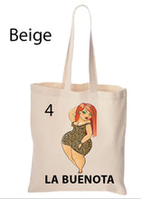Load image into Gallery viewer, La Buenota Tote Bag Mexican Card Bingo Illustration Reusable Tote Bag