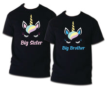 Load image into Gallery viewer, Unicorn Birthday Matching T-shirts Party Family Kid shirt Mom dad, sister Black