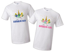 Load image into Gallery viewer, Unicorn T shirt Birthday Matching Party Reunion Celebration Family Kid Baby Glitter