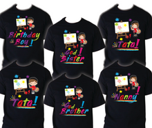 Load image into Gallery viewer, Art Painting Family Matching Birthday T-shirts Shirt Celebration kids Coloring