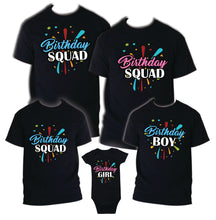 Load image into Gallery viewer, Birthday Squad Matching T-shirts Party Family Kid Reunion goals Black T-shirts