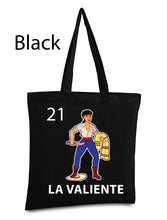 Load image into Gallery viewer, La Valiente Tote Bag Mexican Card Bingo Illustration Reusable Tote Bag Brave