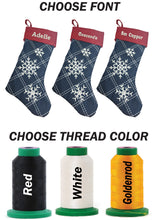 Load image into Gallery viewer, Personalized Christmas stocking embroidered, name stocking, christmas gift blue