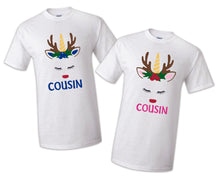 Load image into Gallery viewer, Unicorn T-shirt Christmas Reindeer Birthday Celebration Matching Party Family