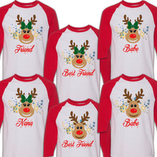 Load image into Gallery viewer, Reindeer Shirts Matching Pajamas, Deer Matching Shirt, Matching Xmas, Reindeer Outfit, Christmas Matching Tees, Family Matching Reno Tee