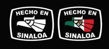 Load image into Gallery viewer, Hecho en Sinoaloa letters Decal Car Window Laptop Flag Vinyl Sticker Mexico SIN Mexican Sticker, Trucking, Trokiando Trucks decal MX Hecha