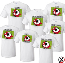 Load image into Gallery viewer, Soccer T shirt Family Birthday Matching Party Celebration Kid Mommy Futbol Sport