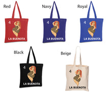 Load image into Gallery viewer, La Buenota Tote Bag Mexican Card Bingo Illustration Reusable Tote Bag