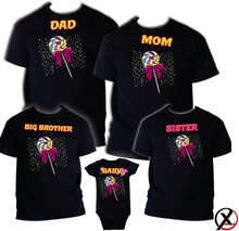 Load image into Gallery viewer, Lollipop Candy Sweets Candyland Birthday Matching T-shirts Party Family Kid Reunion Celebration Tee Shirt Mom, dad, sister
