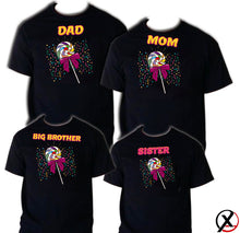 Load image into Gallery viewer, Lollipop Candy Sweets Candyland Birthday Matching T-shirts Party Family Kid Reunion Celebration Tee Shirt Mom, dad, sister