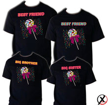 Load image into Gallery viewer, Lollipop Candy Sweets Candyland Birthday Matching T-shirts Party Family Kid Reunion Celebration Tee Shirt Mom, dad, sister