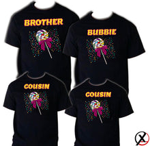 Load image into Gallery viewer, Lollipop Candy Sweets Candyland Birthday Matching T-shirts Party Family Kid Reunion Celebration Tee Shirt Mom, dad, sister