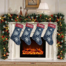 Load image into Gallery viewer, Personalized Christmas stocking embroidered, name stocking, christmas gift blue