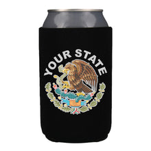 Load image into Gallery viewer, Escudo Koozie Mexican Flag Beer Can holder Mexican eagle bandera (Forest Green/Navy/Royal)