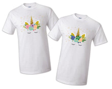 Load image into Gallery viewer, Unicorn T shirt Birthday Matching Party Reunion Celebration Family Kid Baby Glitter