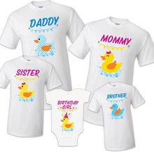 Load image into Gallery viewer, Ducky Family Matching Birthday Party T-shirts Celebration Reunion Yellow duck