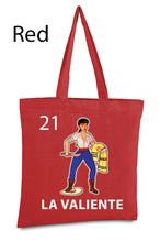 Load image into Gallery viewer, La Valiente Tote Bag Mexican Card Bingo Illustration Reusable Tote Bag Brave
