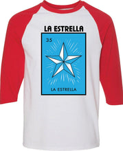 Load image into Gallery viewer, La Estrella TSHIRT / RAGLAN Loteria Mexican Bingo Short Sleeve T-Shirt / Raglan