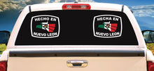 Load image into Gallery viewer, Hecha en Nuevo Leon letters Decal Car Window Laptop Flag Vinyl Sticker Mexico Mexican Sticker, Trucking, Trokiando Trucks decal MX NL