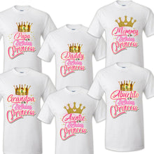 Load image into Gallery viewer, Princess Shirts Family Matching Birthday T-shirts Shirt Celebration kids