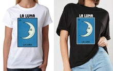 Load image into Gallery viewer, La Luna TSHIRT / RAGLAN Loteria Mexican Bingo Short Sleeve T-Shirt / Raglan