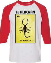 Load image into Gallery viewer, El Alacran TSHIRT / RAGLAN Loteria Tee Shirt Mexican Bingo Funny Polaca Lottery Game