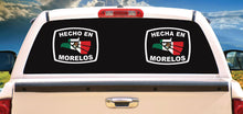 Load image into Gallery viewer, Hecho en Morelos letters Decal Car Window Laptop Flag Vinyl Sticker Mexico SLP Mexican Sticker, Trucking, Trokiando Trucks decal MX MOR
